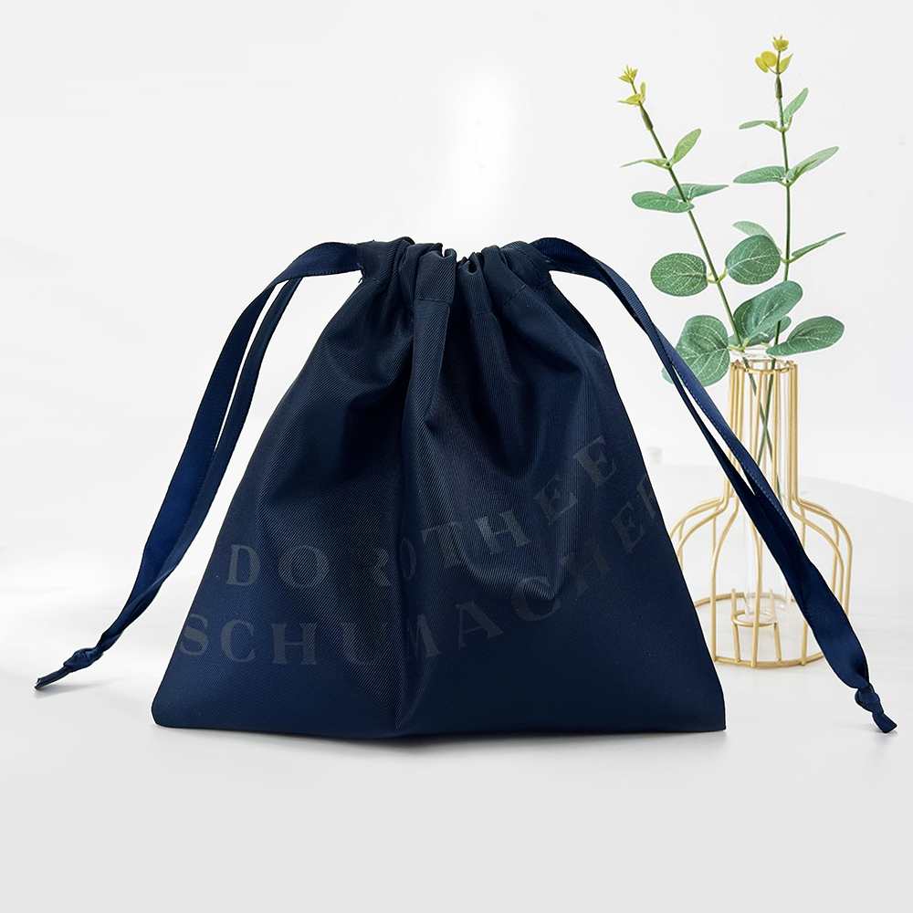 Custom Logo Printed Cotton Linen Candle Soap Pouch Eco Friendly Gift Packing Dust Drawstring Bag for Wig