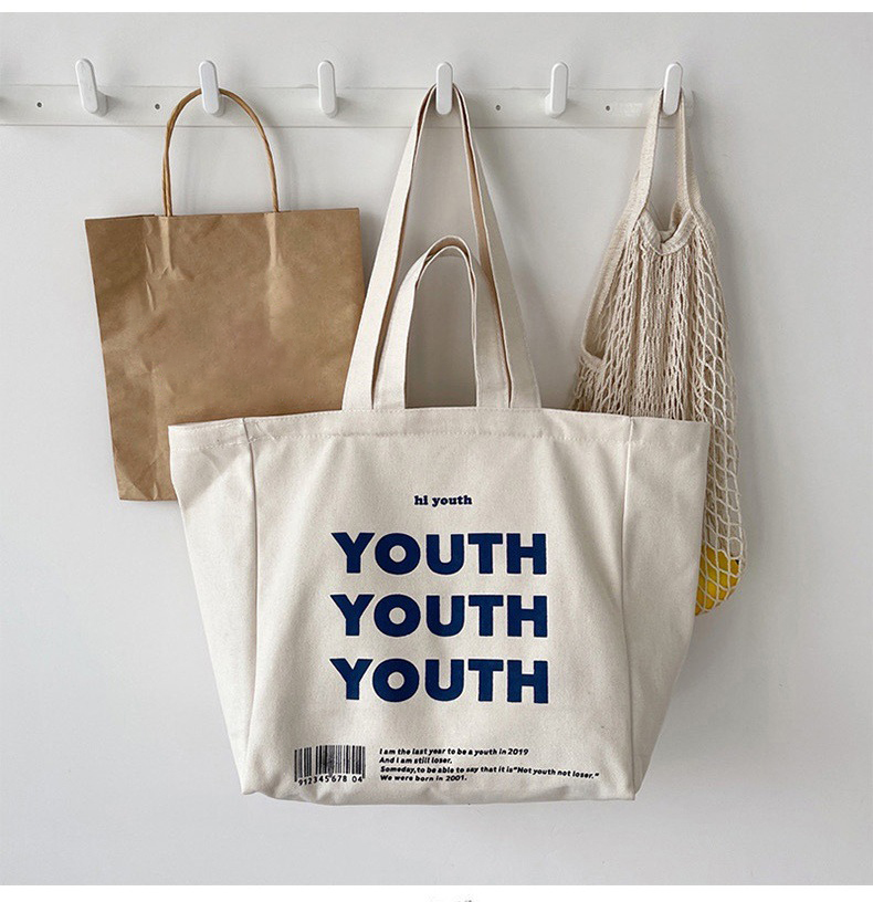 Wholesale Travel Recycled Sublimation Shoulder Shopping College Cotton Custom Printed Logo Women Canvas Tote Bag - 图片 2