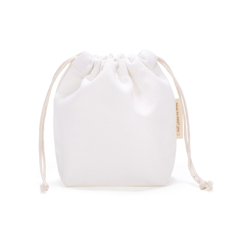 Eco Friendly Small Cute Cloth Makeup Dust Small Gift Jewelry Reusable Makeup Storage Pouch Canvas Cotton Drawstring Bag - 图片 3