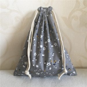 Wholesale Full Screen Printing Custom Logo Printed Size Cotton Dust Pouch Canvas Drawstring Bag