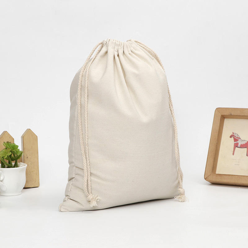 Candle Gifts Custom Logo Printed Organic Cotton Dust Canvas Drawstring Pouch Bag for Shoe - 图片 6