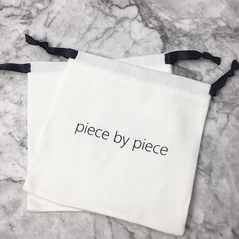 Jewelry Small Drawstring Dust Storage Printed Logos Gift Personalized Custom Packaging Cotton Canvas Pouch Bag - 图片 3