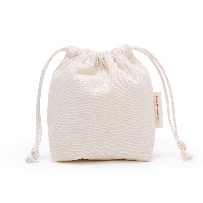 Eco Friendly Small Cute Cloth Makeup Dust Small Gift Jewelry Reusable Makeup Storage Pouch Canvas Cotton Drawstring Bag - 图片 6