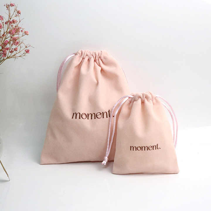 High Quality Luxury Super Soft Velvet Pouch Jewelry Customized Drawstring Dust Gift Cosmetic Packaging Bag