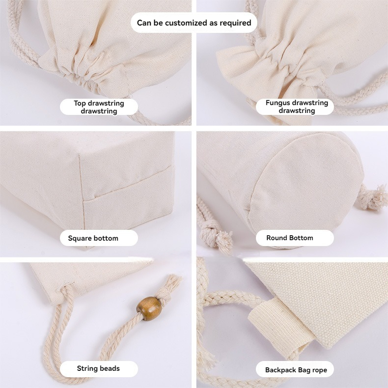 Eco Friendly Small Cute Cloth Makeup Dust Small Gift Jewelry Reusable Makeup Storage Pouch Canvas Cotton Drawstring Bag - 图片 7