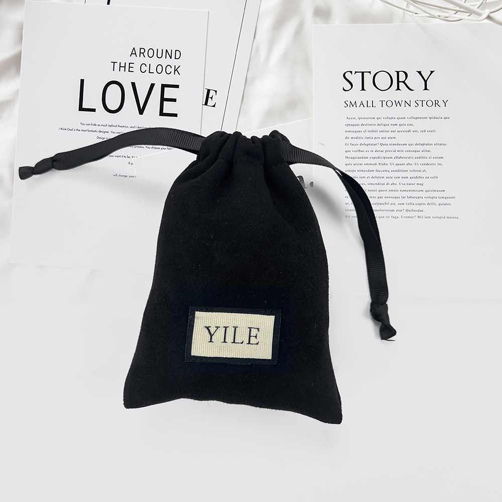 Wholesale Small White Black Custom Logo Printing Perfume Suede Packaging Jewelry Pouch Dust Velvet Drawstring Bag - 图片 6