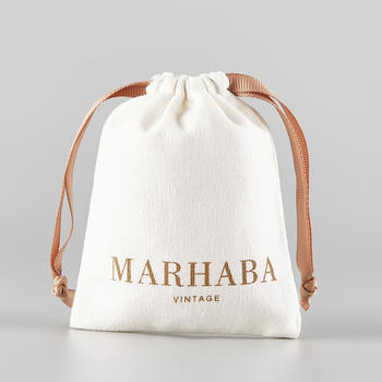 Beige Suede Velvet Drawstring Pouches Bags Packing for Jewelry Display with logo - 图片 3