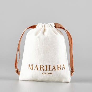 Beige Suede Velvet Drawstring Pouches Bags Packing for Jewelry Display with logo - 图片 4