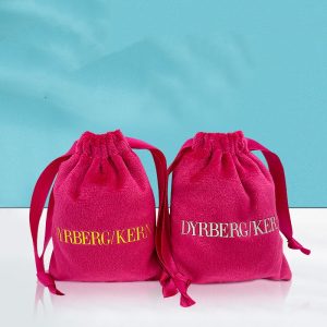 Custom Personalized White Velvet Dust Packaging Pouch Small Eco Friendly Drawstring Jewelry Bag With Logo