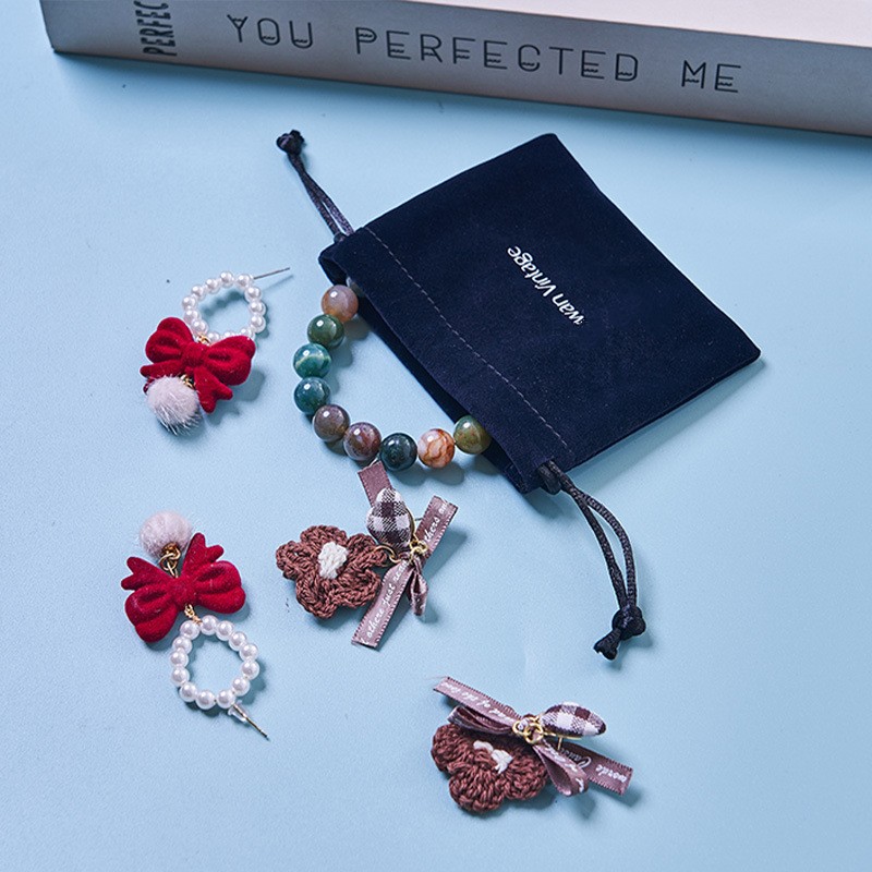 Accept Custom Logo Order Recyclable Promotion Packaging Velvet Pouch,Small Velvet Pouches for Jewelry,Black Velvet Pouch Bag - 图片 3