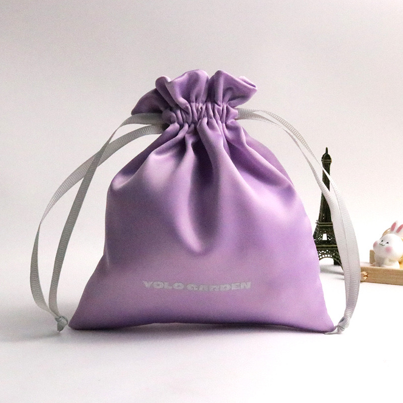 Wholesale Custom Logo Satin Bags Dust Storage Thick Silk Fabric Drawstring Pouch for Hair Extension - 图片 2