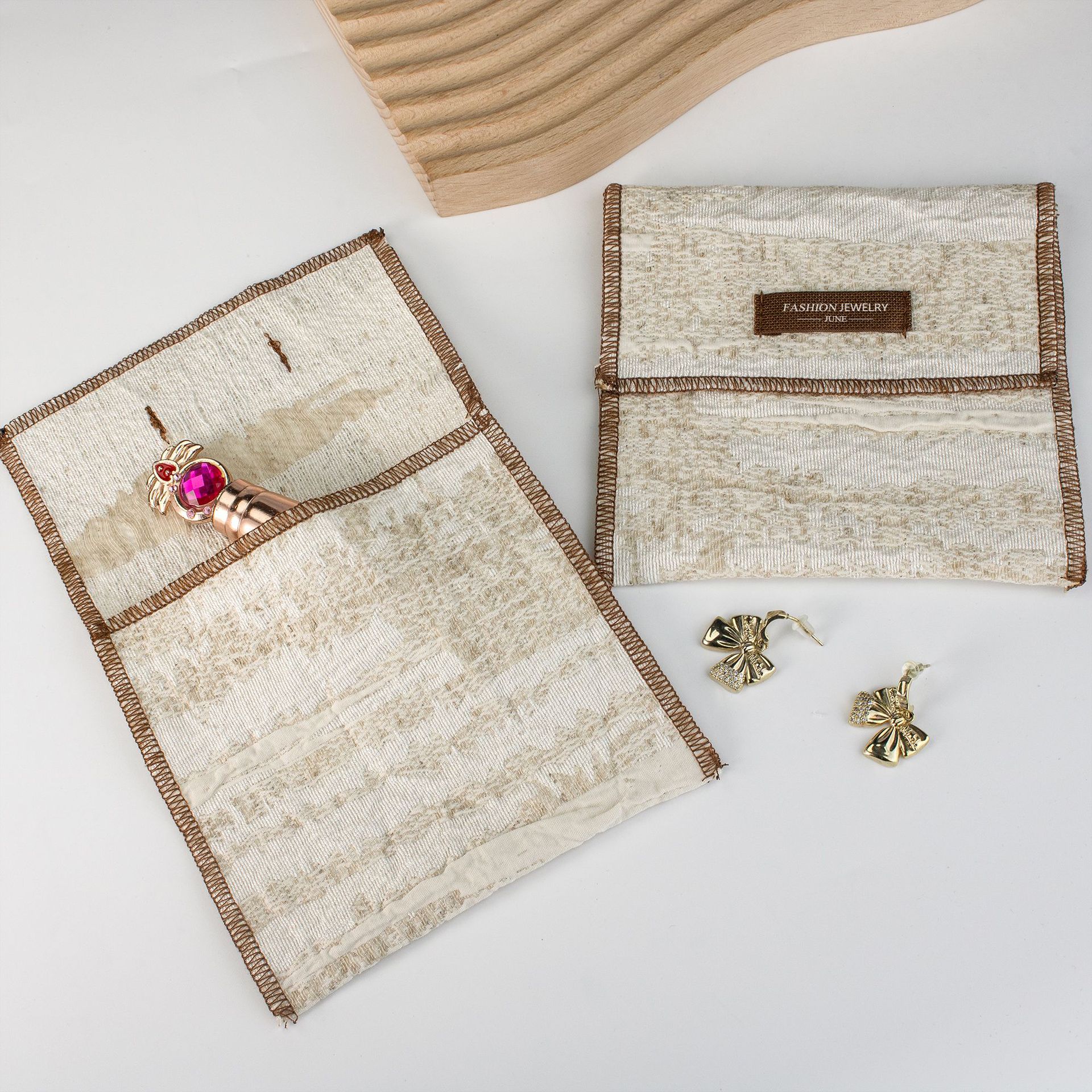 Custom Logo Eco Organic Linen Travel Holiday Keepsake Organizer Minimalist Storage Cotton Envelope Bag - 图片 2