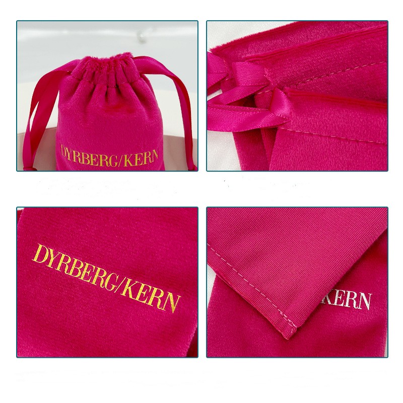 Custom Personalized White Velvet Dust Packaging Pouch Small Eco Friendly Drawstring Jewelry Bag With Logo - 图片 4