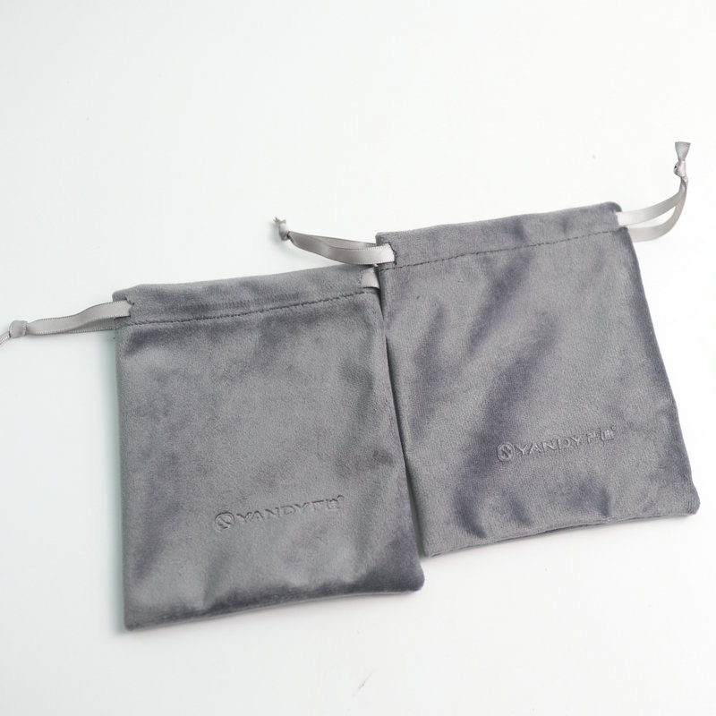 Small Eco Friendly Drawstring Custom Personalized White Velvet Dust Packaging Pouch Jewelry Bag With Logo2 - 图片 4