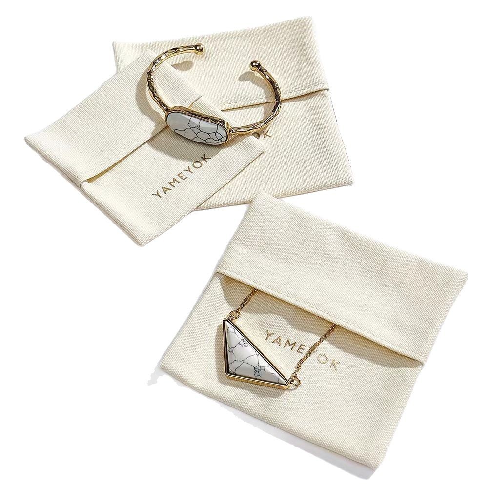 Reusable Sophisticated Design Personalized Logo Print Lightweight Makeup Packaging Cotton Envelope Pouch - 图片 4