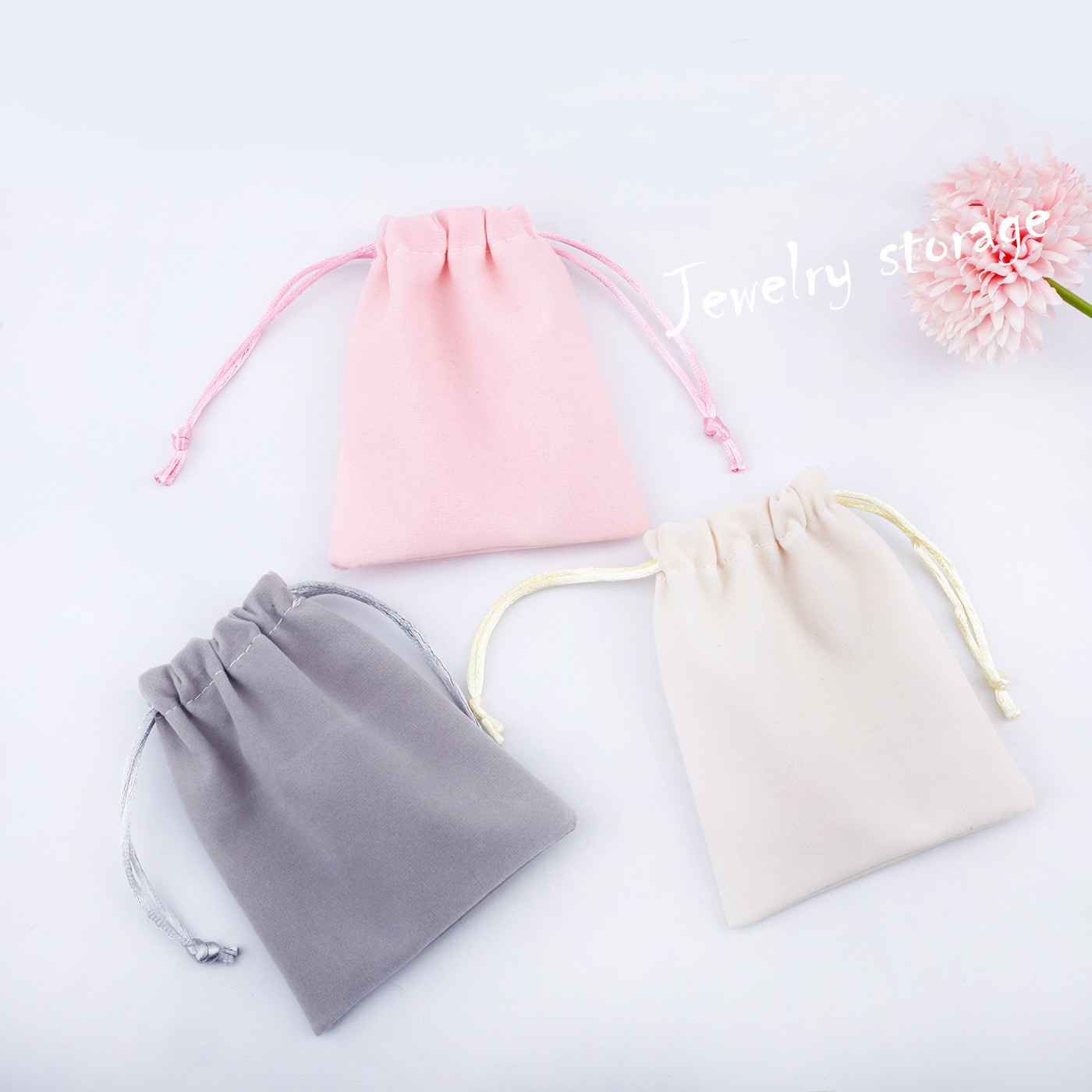 Custom Logo Printed Velvet Pouches Long Drawstring Gift Bags for Jewelry & Accessories Tube Packaging Watches Glasses Earrings - 图片 4