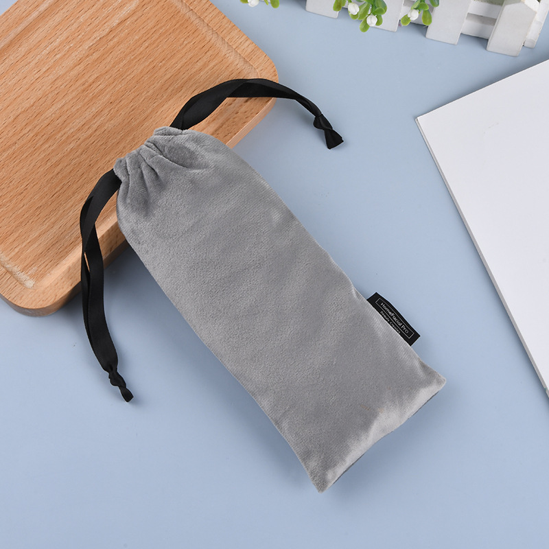 Custom Logo Printed Velvet Pouches Long Drawstring Gift Bags for Jewelry & Accessories Tube Packaging Watches Glasses Earrings - 图片 4