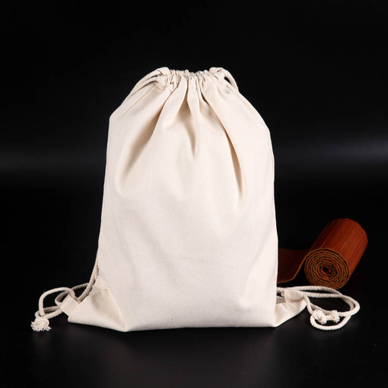 100% Organic Canvas Double Eco Friendly Custom Logo Reusable Natural Storage Cotton Drawstring Dust Bags - 图片 4