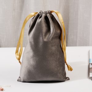 Small Eco Friendly Drawstring Custom Personalized White Velvet Dust Packaging Pouch Jewelry Bag With Logo