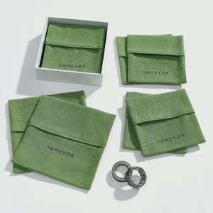 Reusable Sophisticated Design Personalized Logo Print Lightweight Makeup Packaging Cotton Envelope Pouch