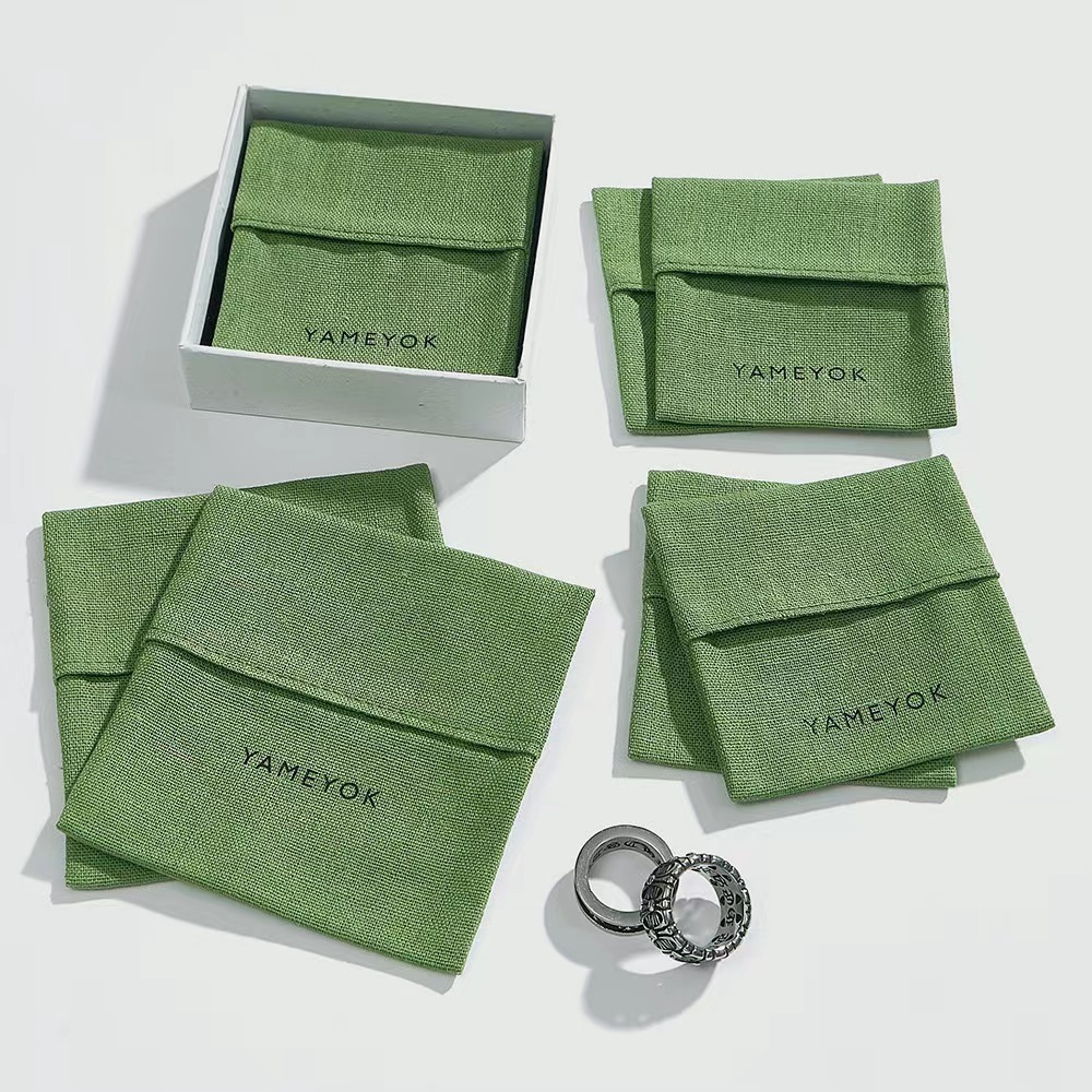 Reusable Sophisticated Design Personalized Logo Print Lightweight Makeup Packaging Cotton Envelope Pouch