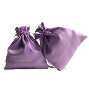 Wholesale Custom Logo Satin Bags Dust Storage Thick Silk Fabric Drawstring Pouch for Hair Extension