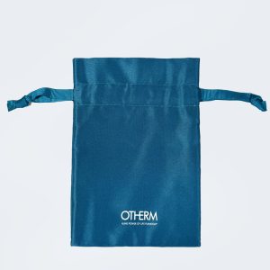 Wholesale Blue Custom Silk Screen Printing Jewelry Necklace Packaging Cosmetic Gift Makeup Pouch Satin Drawstring Bag With Logo
