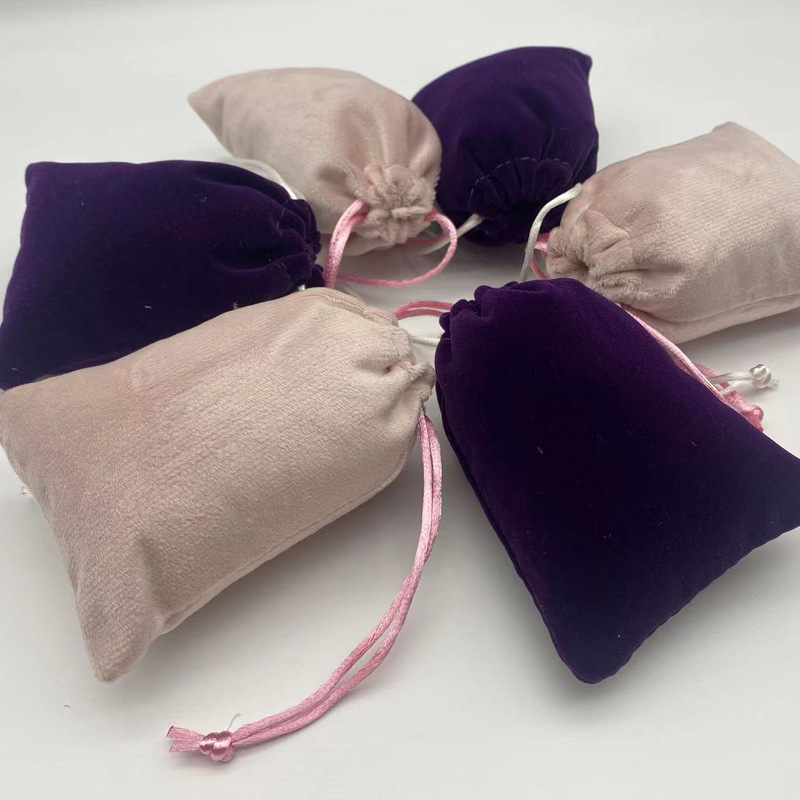 Key Chain With Bag Bracelet Jewelry Gift Bag Suede Velvet Small Drawstring Jewelry Bag Green