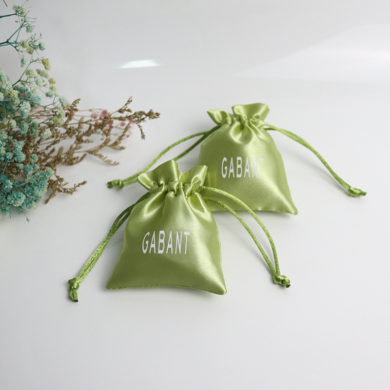 Wholesale Custom Silk Screen Printing Packaging Cosmetic Gift Makeup Pouch Satin Drawstring Bag With Logo Jewelry Necklace2 - 图片 3