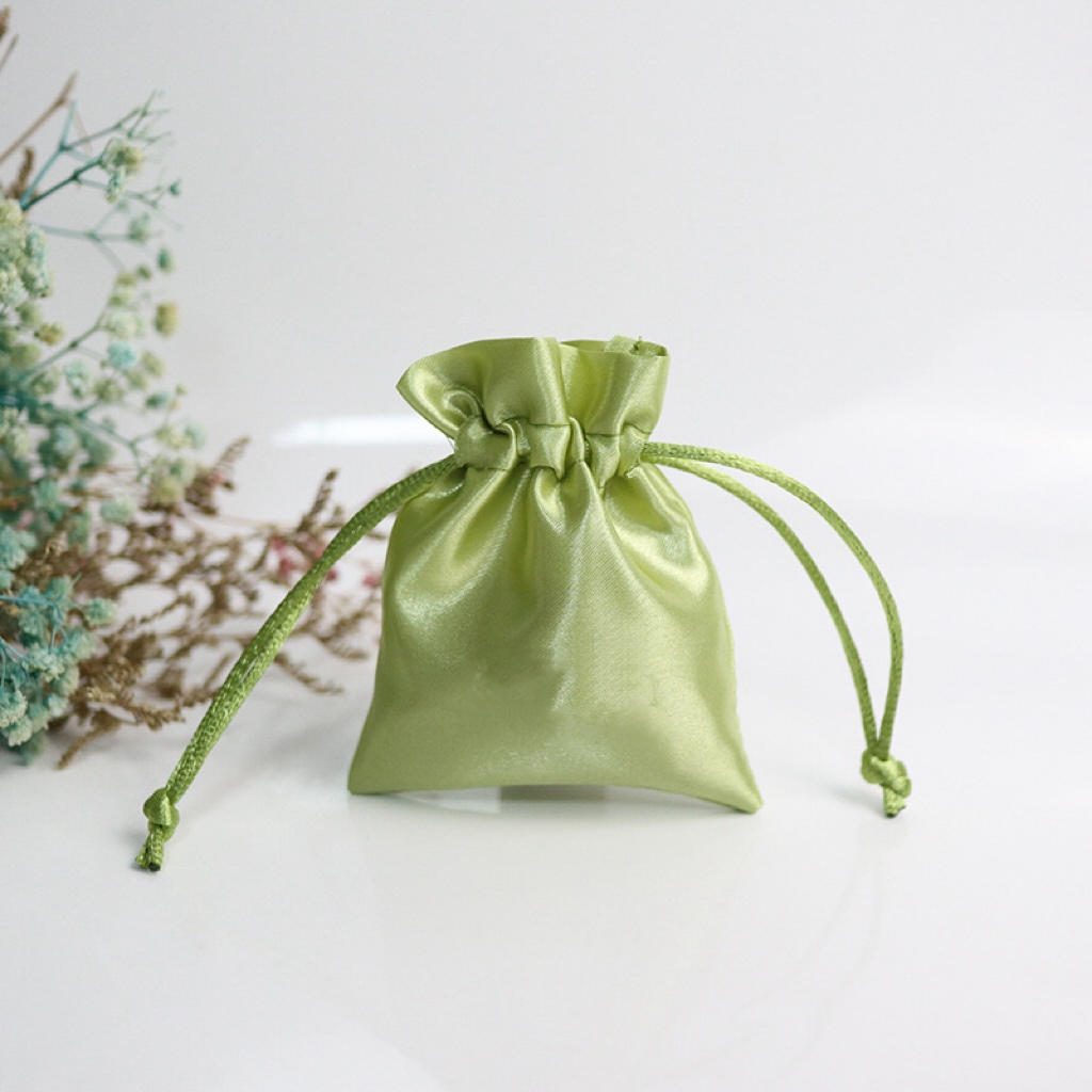 Wholesale Custom Silk Screen Printing Packaging Cosmetic Gift Makeup Pouch Satin Drawstring Bag With Logo Jewelry Necklace2 - 图片 2