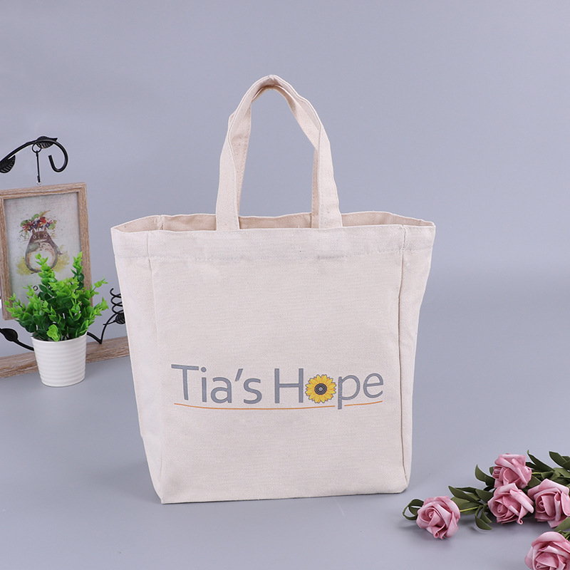 Wholesale Custom Logo Printed Durable Canvas Cotton Tote Bag Large Capacity for Grocery Packing - 图片 2