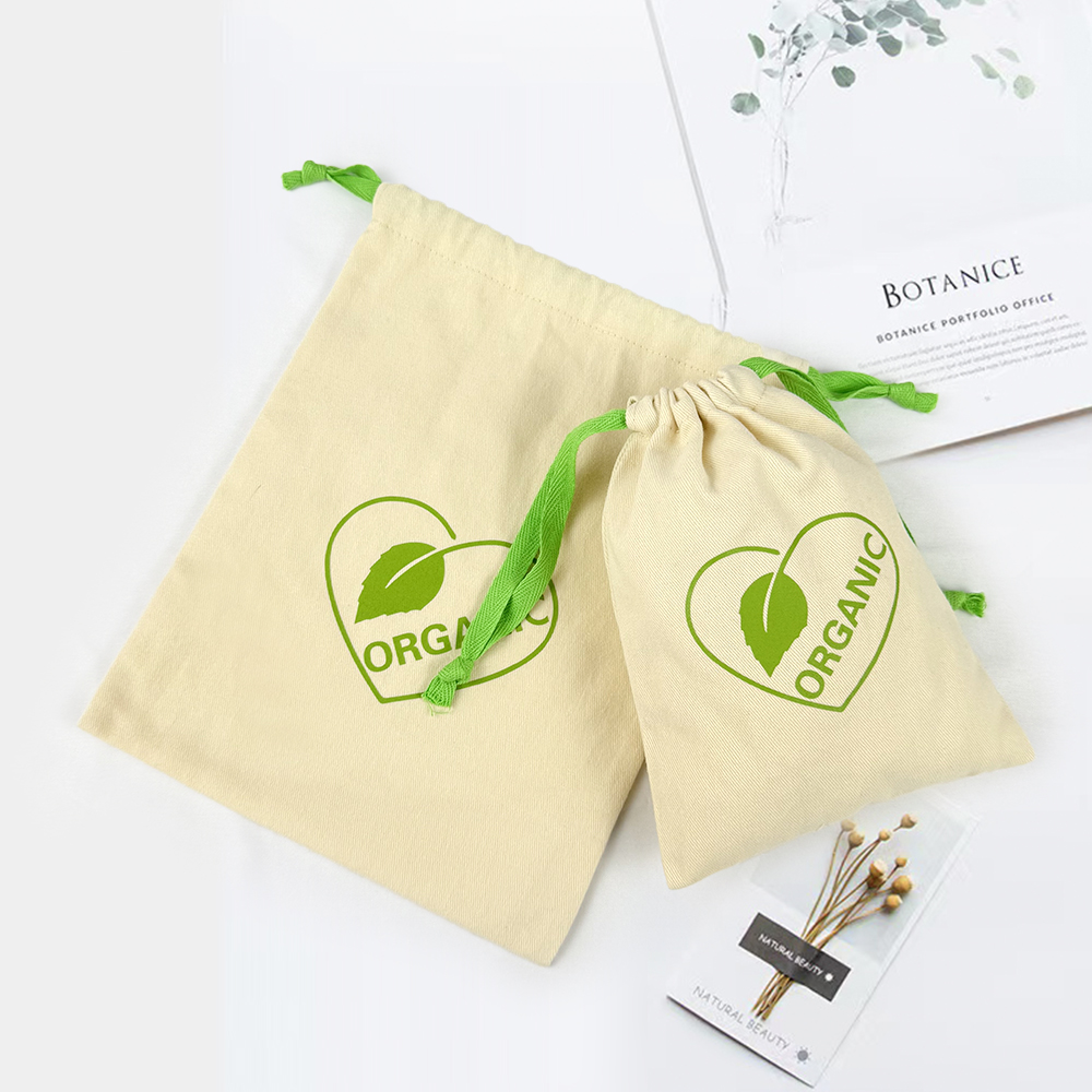 Eco Friendly Wholesale Custom Logo Pouch Canvas Cotton Reusable Drawstring Dust Bag for Storage Packing - 图片 5
