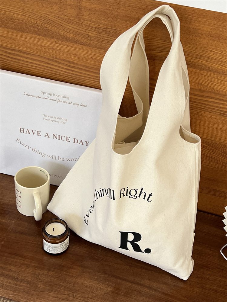 Wholesale Cotton Grocery Gift Shopping Vest Tote Bag Foldable Canvas Custom Logo Printed for Daily Use - 图片 2