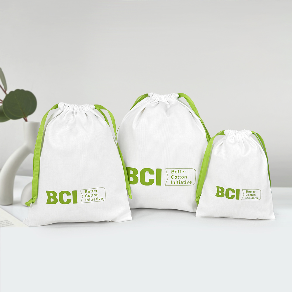 Eco Friendly Wholesale Custom Logo Pouch Canvas Cotton Reusable Drawstring Dust Bag for Storage Packing - 图片 3