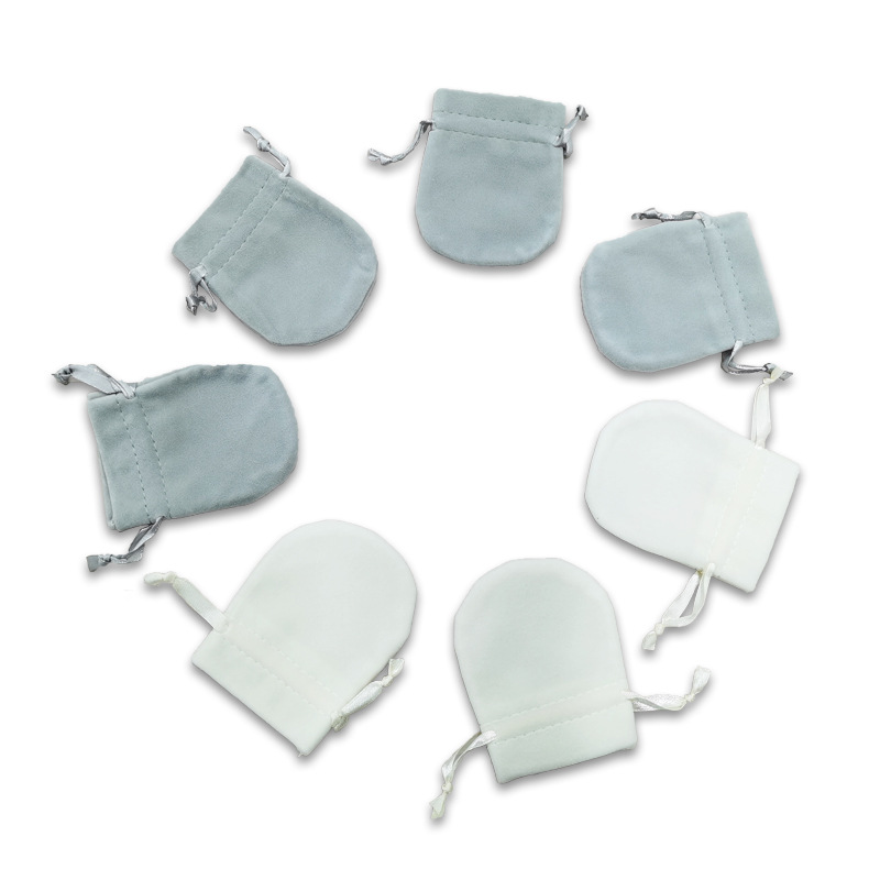 Wholesale Custom Logo Black Flannel Velvet Pouch Gift Drawstring Bag Packaging Velvet Jewelry Pouch - 图片 4