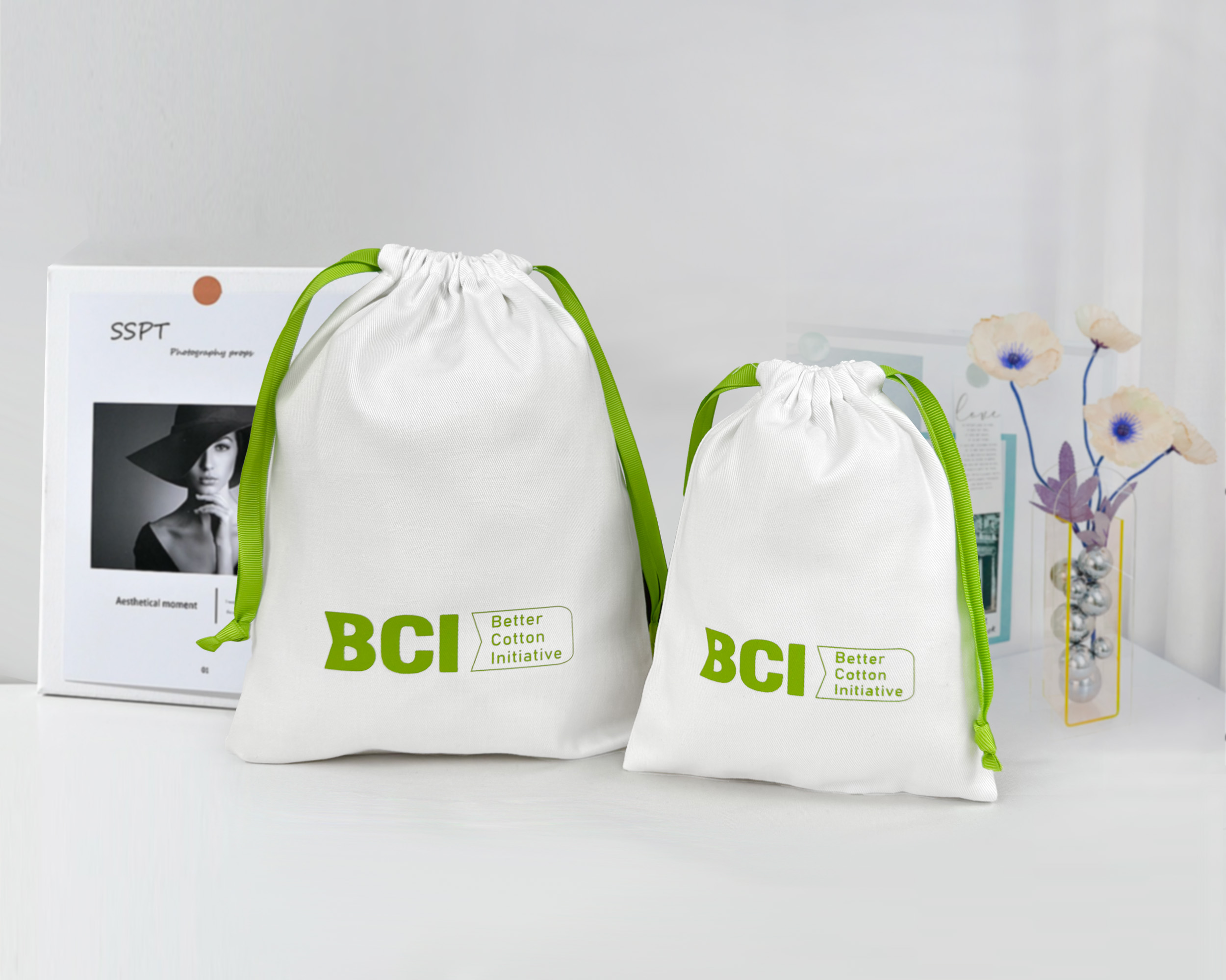 Eco Friendly Wholesale Custom Logo Pouch Canvas Cotton Reusable Drawstring Dust Bag for Storage Packing - 图片 2