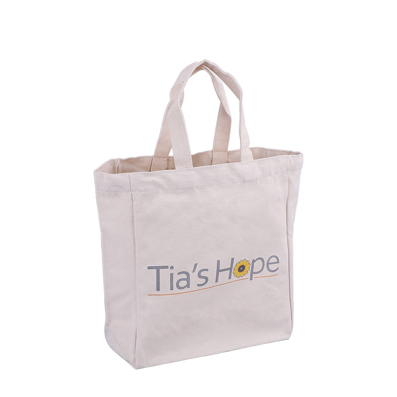 Wholesale Custom Logo Printed Durable Canvas Cotton Tote Bag Large Capacity for Grocery Packing