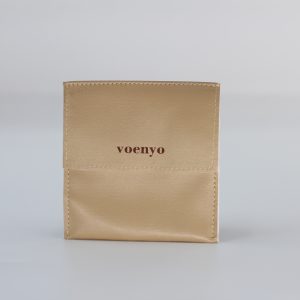 The brown jewelry product packaging bag with customizable logo comes from a Chinese factory