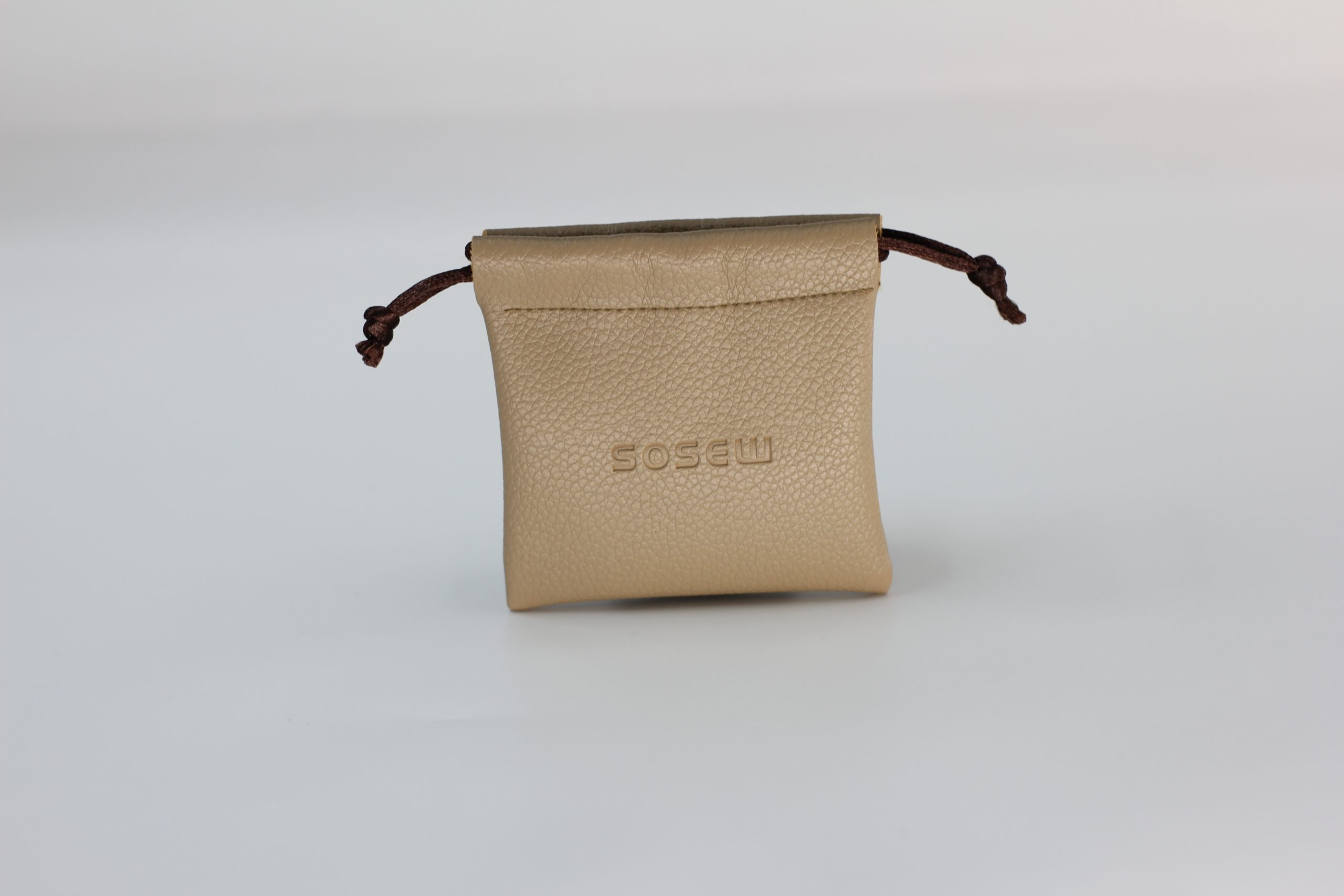 Leather gift packaging bundle pocket, customizable jewelry packaging bag with hot stamping logo - 图片 2