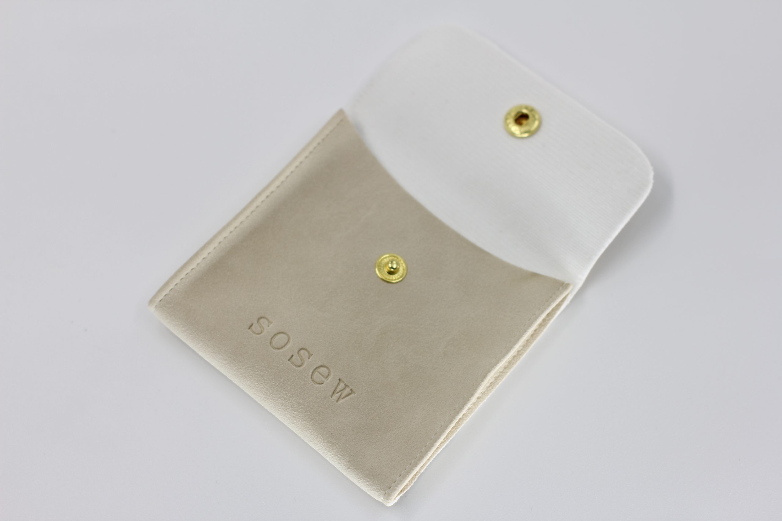 White soft velvet gift packaging bag, customizable LOGO accessory packaging bag from the factory - 图片 4