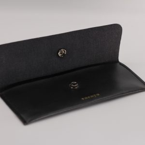 Black leather product packaging bags from Chinese factories, customizable packaging bags with silver embossed logo