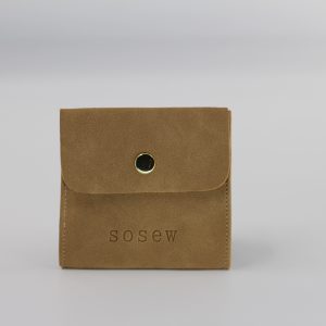 Brown velvet product packaging bag, customizable with hot stamping logo packaging bag