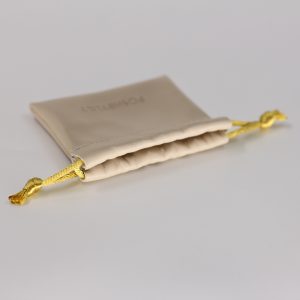 Customized white leather drawstring pocket, premium product packaging bag, from a bag factory in China